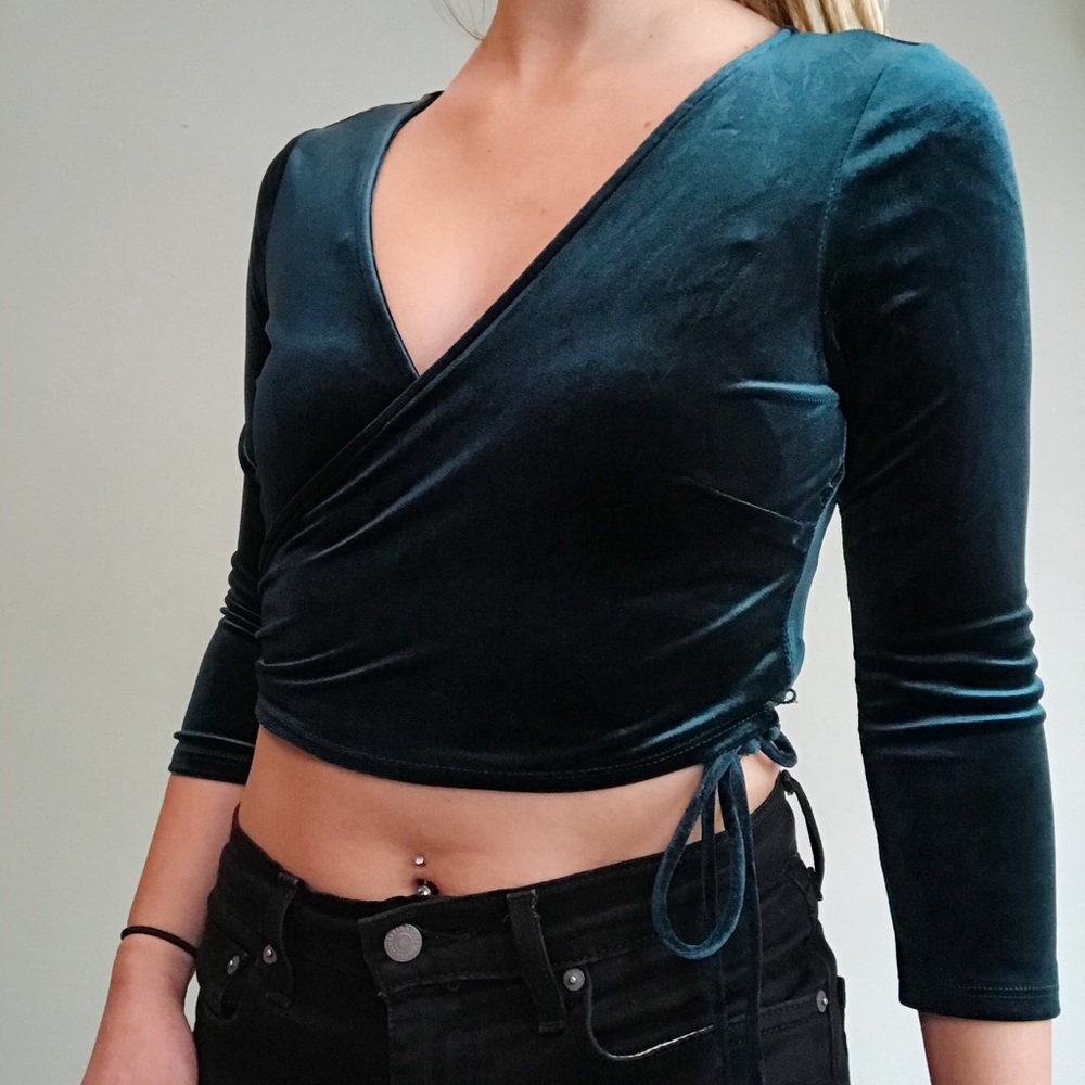 Velvet Cross-Over Top